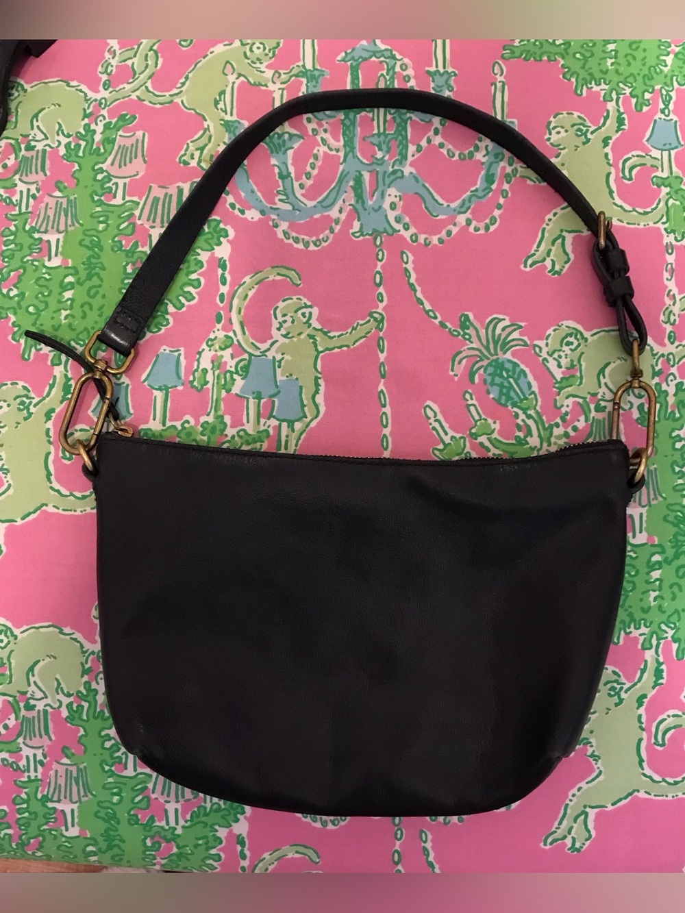 Madewell Black Leather Carabiner Sling Bag